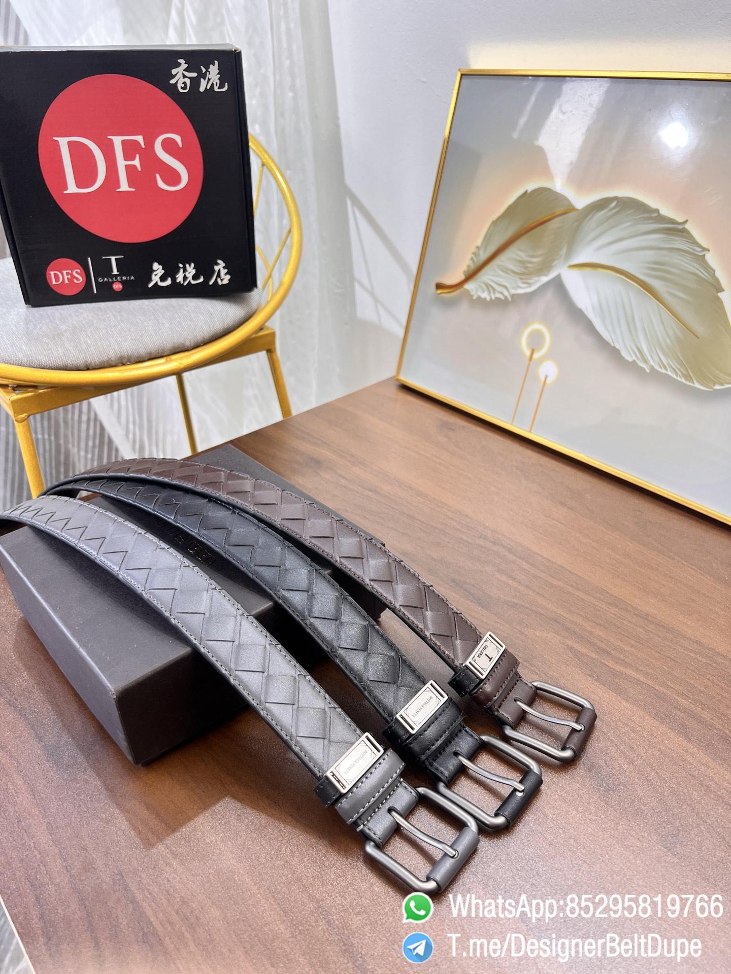 Designer Belt Dupe Gray 35mm Silver Sand Blast Prong Buckle Weaving Pattern Calf Skin Belt 07 Designer Belt Dupe Gray 35mm Silver Sand Blast Prong Buckle Weaving Pattern Calf Skin Belt 07