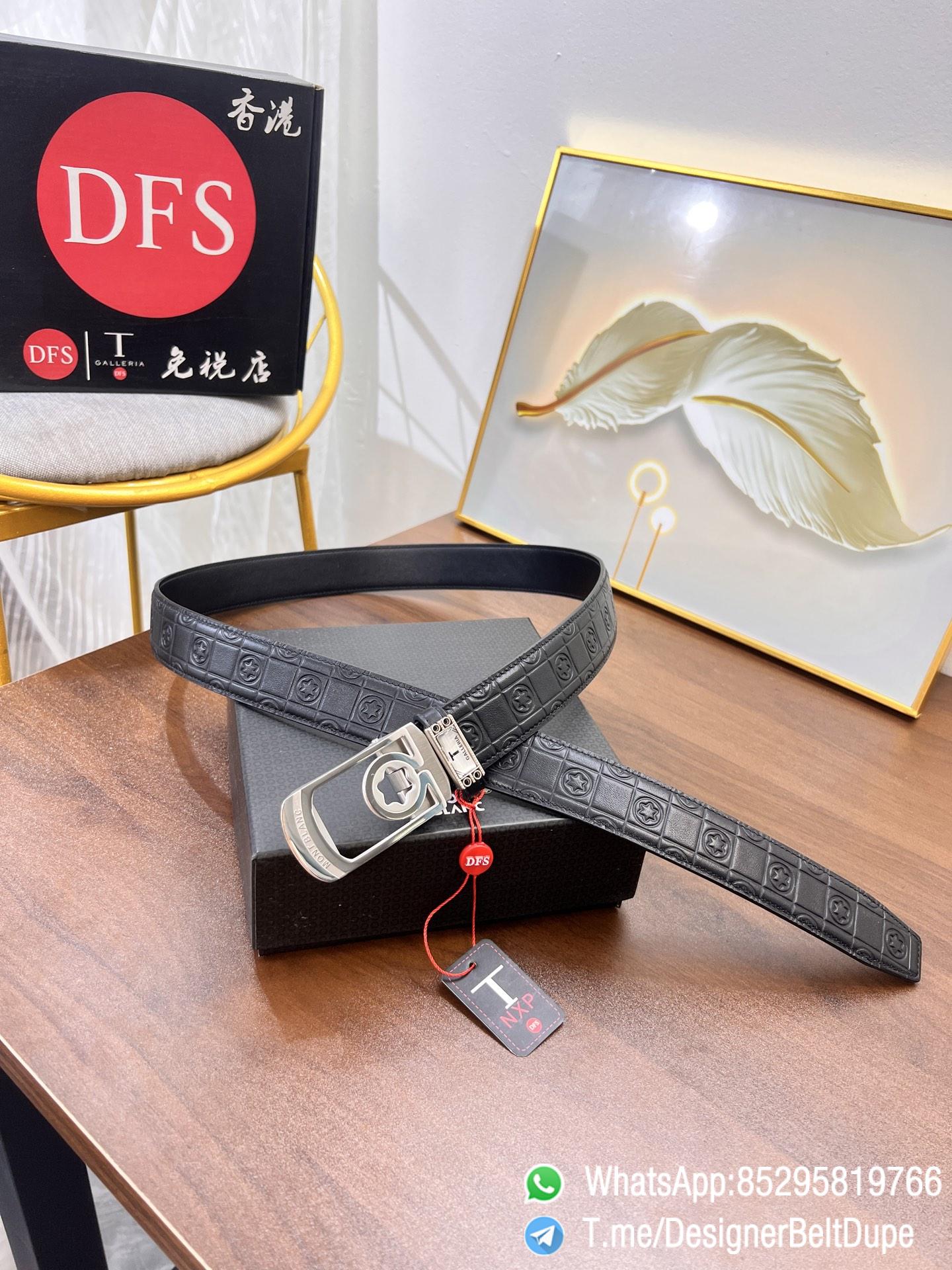 Designer Belt Dupes Black 35 mm Silver Frame Buckle Self adjustable Printed Leather Belt 06 Designer Belt Dupes Black 35 mm Silver Frame Buckle Self adjustable Printed Leather Belt 06