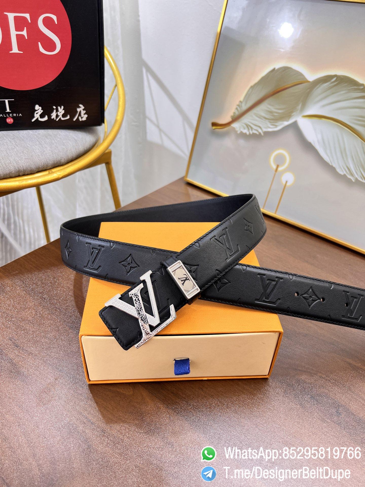 Designer Belt Dupes Blck 38 mm Silver Inner through Box Frame Buckle Letter embossed Full grain Leather Belt 06 Designer Belt Dupes Blck 38 mm Silver Inner through Box Frame Buckle Letter embossed Full grain Leather Belt 06